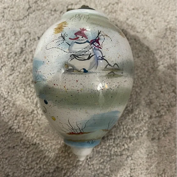 Peggy Abrams Santa With Frosty Ornament 6” No Box, EUC - Picture 3 of 10